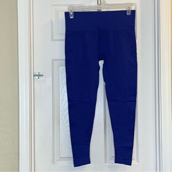 SET Active Blue Seamless High Waisted Leggings Size XL - Picture 1 of 8